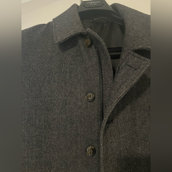 RALPH LAUREN Mens Gray and Black Tweed Overcoat - Size Medium - Picture 4 of 7